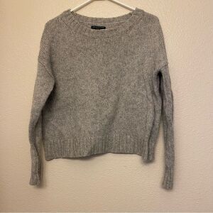 American Eagle oversized crew chunky gray silver sweater wool alpaca blend S